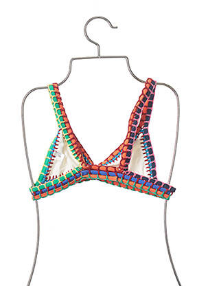 Haut de maillot de bain haut triangles haut triangles blanc SANS MARQUE femme