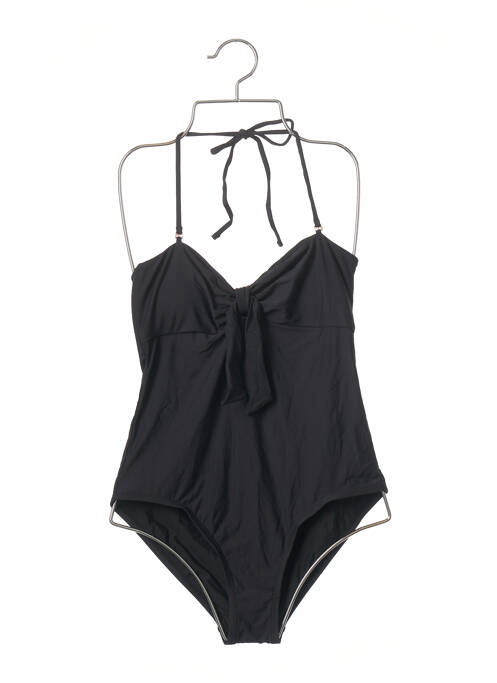 Maillot de bain 1 pièce bretelles élastiquées amovibles haut soutien-gorge avec mousse de rembourrage amovible noir ALLIHOP femme