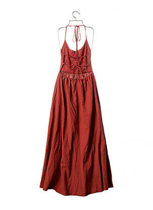 Robe longue manches dos nu orange NASTY GAL femme