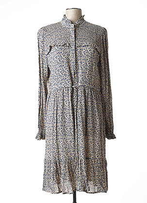 Robe mi-longue manches longues manches longues bleu SOULMATE femme