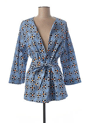 Veste kimono bleu NIU pour femme