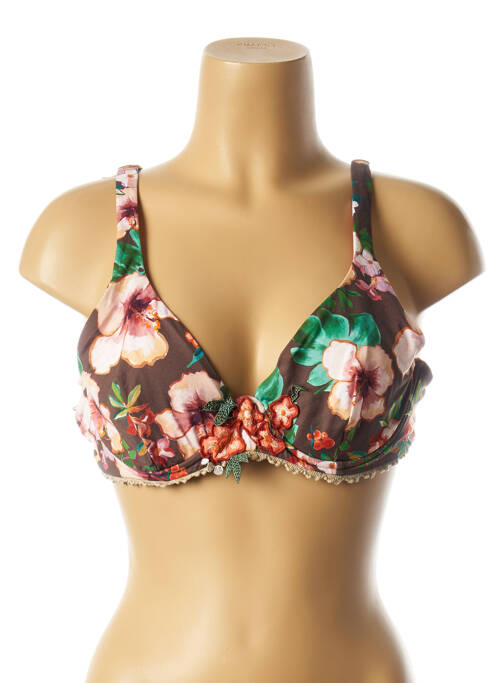 Haut de maillot de bain marron RAFFAELA D'ANGELO pour femme