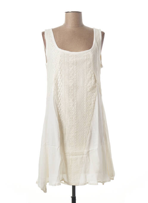 Robe courte beige BAMBOO DES TROPIQUES pour femme