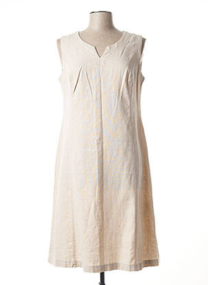 Robe mi-longue sans manche sans manche beige SIGNATURE femme