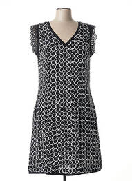 Robe mi-longue imprimé fantaisie sans manche noir LILI & CAROLINE femme