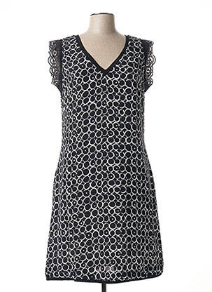 Robe mi-longue imprimé fantaisie sans manche noir LILI & CAROLINE femme