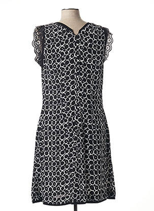 Robe mi-longue imprimé fantaisie sans manche noir LILI & CAROLINE femme