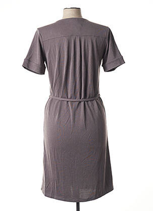 Robe mi-longue manches courtes manches courtes gris SIGNATURE femme