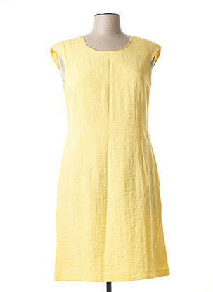 Robe mi-longue manches courtes manches courtes jaune GEVANA femme