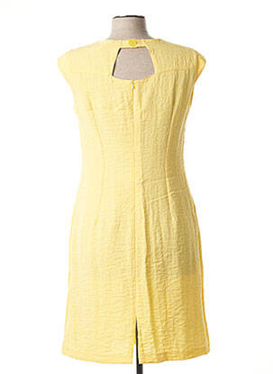 Robe mi-longue manches courtes manches courtes jaune GEVANA femme