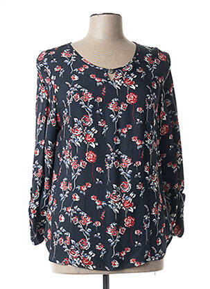 Blouse imprimé fleurs manches longues bleu GEVANA femme