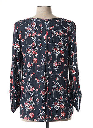 Blouse imprimé fleurs manches longues bleu GEVANA femme