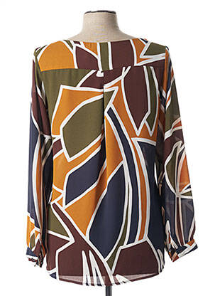 Blouse imprimé fantaisie manches longues bleu EDAS femme