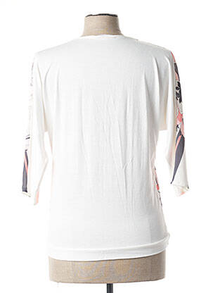 Top tissage crêpe manches 3/4 blanc DIANE LAURY femme