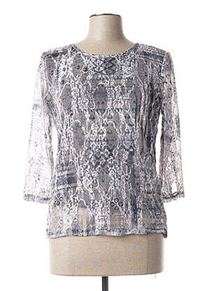 Top stretch manches 3/4 gris DIANE LAURY femme