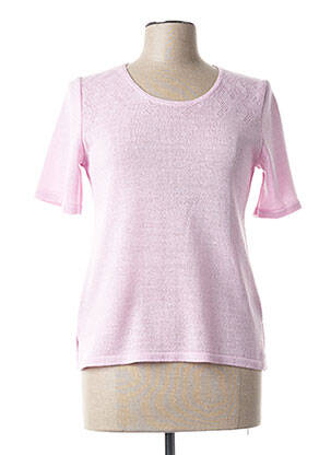 Pull coupe cintrée manches courtes violet GRIFFON femme