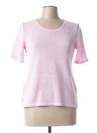 Pull finition bords-côtes manches courtes violet GRIFFON femme