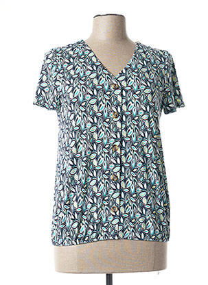 Top stretch manches courtes bleu DIANE LAURY femme