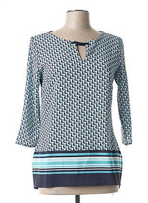 Blouse imprimé fantaisie manches 3/4 bleu DIANE LAURY femme