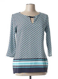 Blouse imprimé fantaisie manches 3/4 bleu DIANE LAURY femme