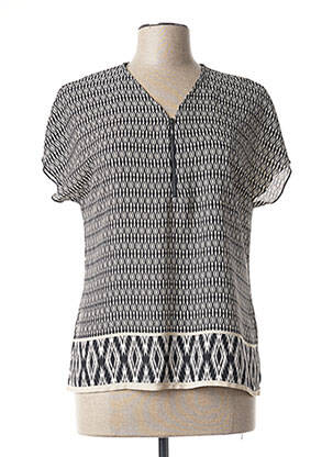 Blouse imprimé fantaisie manches courtes noir DIANE LAURY femme