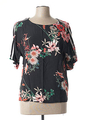 Blouse tissage popeline manches courtes noir DIANE LAURY femme
