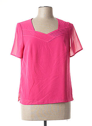 Blouse légère et transparente manches courtes rose FRANCE RIVOIRE femme