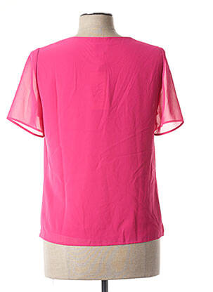 Blouse légère et transparente manches courtes rose FRANCE RIVOIRE femme