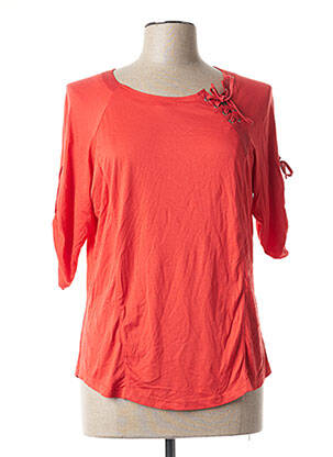 T-shirt coupe droite manches courtes orange FEMMES JE VOUS AIME femme