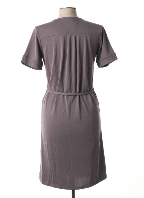 Robe mi-longue manches courtes manches courtes gris SIGNATURE femme
