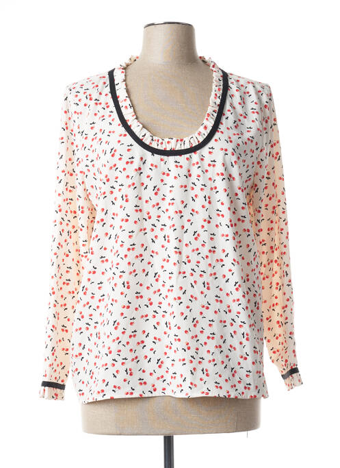 Blouse tissage popeline manches longues blanc HIPPOCAMPE femme