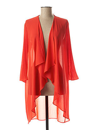 Gilet manches longues col châle rouge TINTA STYLE femme