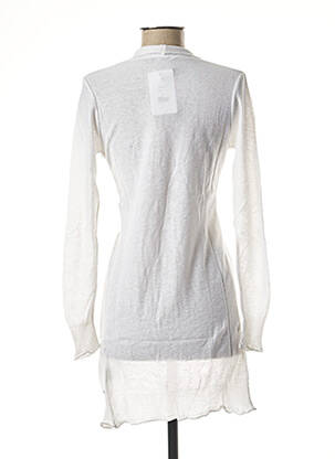 Gilet manches longues col châle blanc DIXIT femme