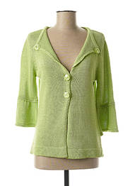 Gilet manches longues manches 3/4 vert EVALINKA femme
