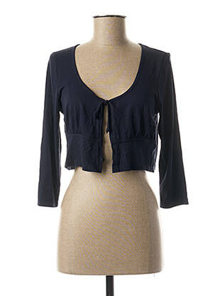 Gilet manches longues col rond bleu LES FILLES DE NEAUX femme