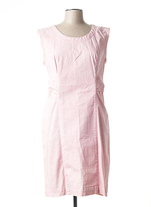 Robe mi-longue fermeture zippée au dos manches courtes rose IMPAQT femme