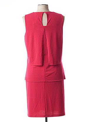Robe mi-longue coupe fluide sans manche rouge FRANCE RIVOIRE femme