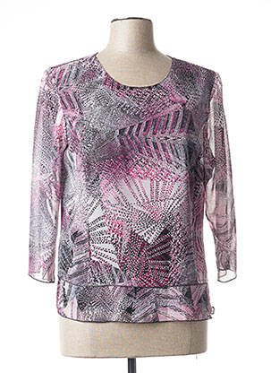 Top imprimé fantaisie manches 3/4 rose GEVANA femme