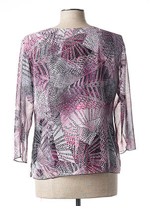 Top imprimé fantaisie manches 3/4 rose GEVANA femme