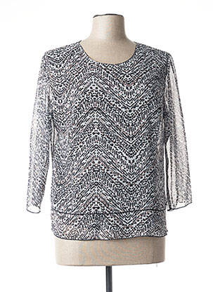 Top tissage crêpe manches 3/4 noir GEVANA femme