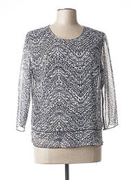 Top imprimé fantaisie manches 3/4 noir GEVANA femme