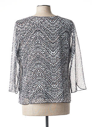 Top tissage crêpe manches 3/4 noir GEVANA femme