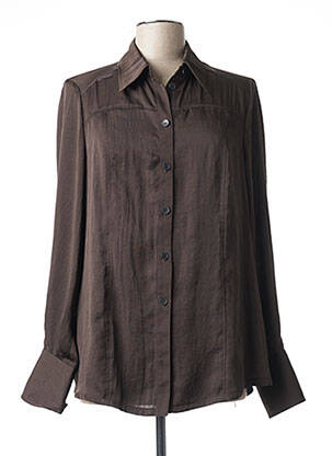 Chemisier coupe cintrée manches longues marron KARTING femme