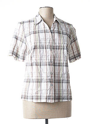 Chemisier coupe cintrée manches courtes marron FOSBY femme