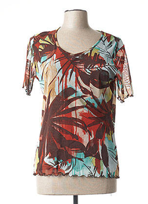 Top stretch manches courtes marron MAILLE A. FORCIER femme