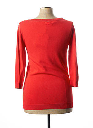 Pull finition bords-côtes manches 3/4 rouge FRACOMINA femme