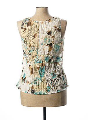Top coupe cintrée sans manche beige JOCAVI femme
