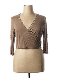 Gilet cache-cœur stretch marron FRED SABATIER femme