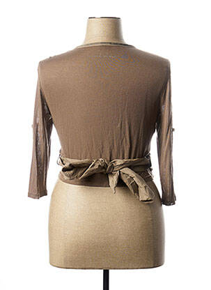 Gilet cache-cœur stretch marron FRED SABATIER femme