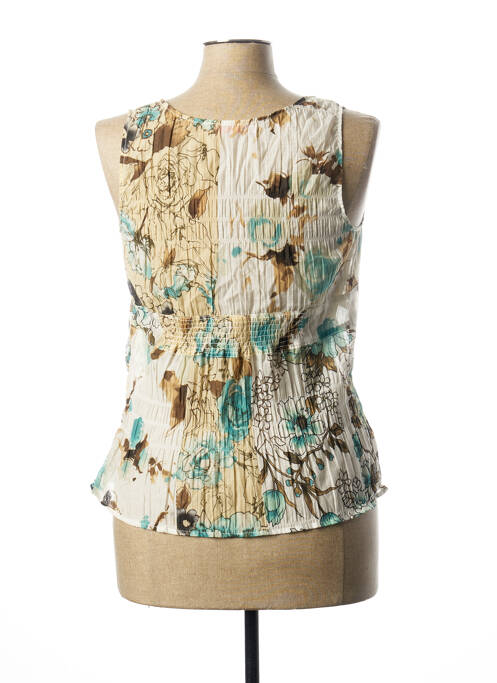 Top coupe cintrée sans manche beige JOCAVI femme